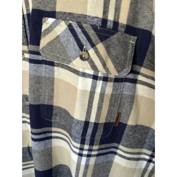 Buck Camp Legendary Whitetails Mens Button Down Flannel Shirt Blue Sz 3XL - Picture 3 of 9